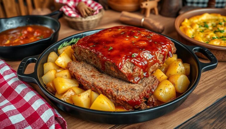 cowboy meatloaf and potato casserole​