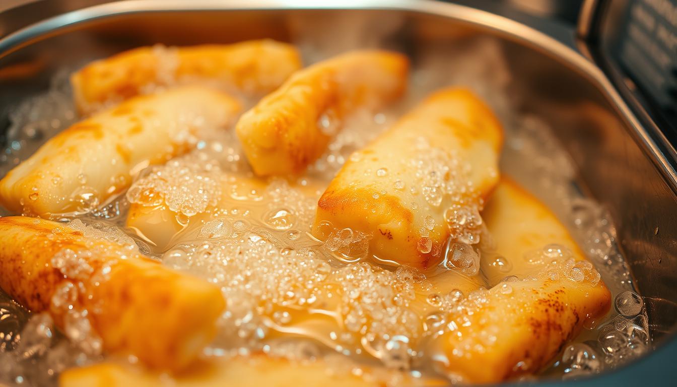 frying fish fillet in daddy fryer