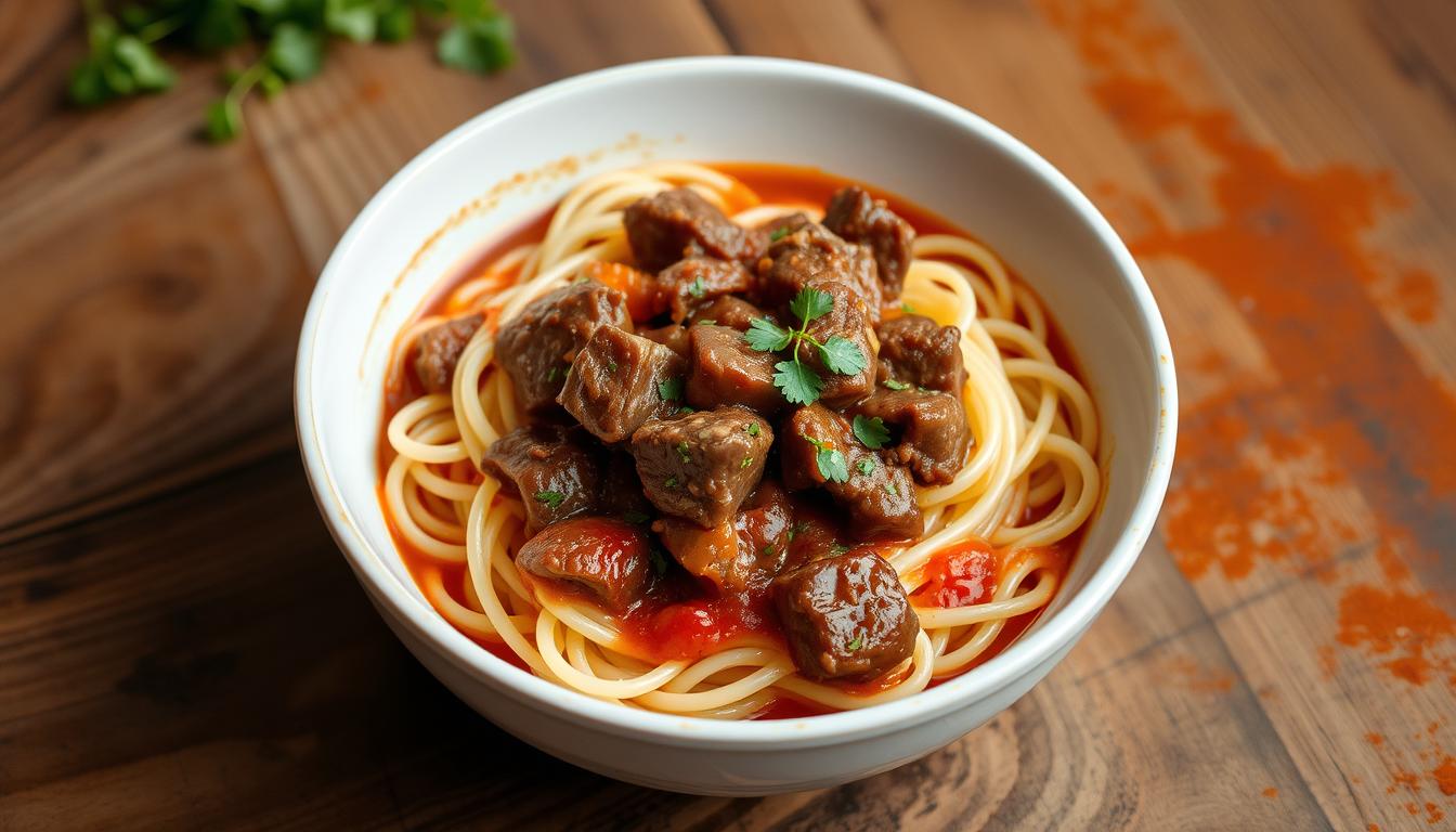 slow cooker beef pasta recipe angel hair​